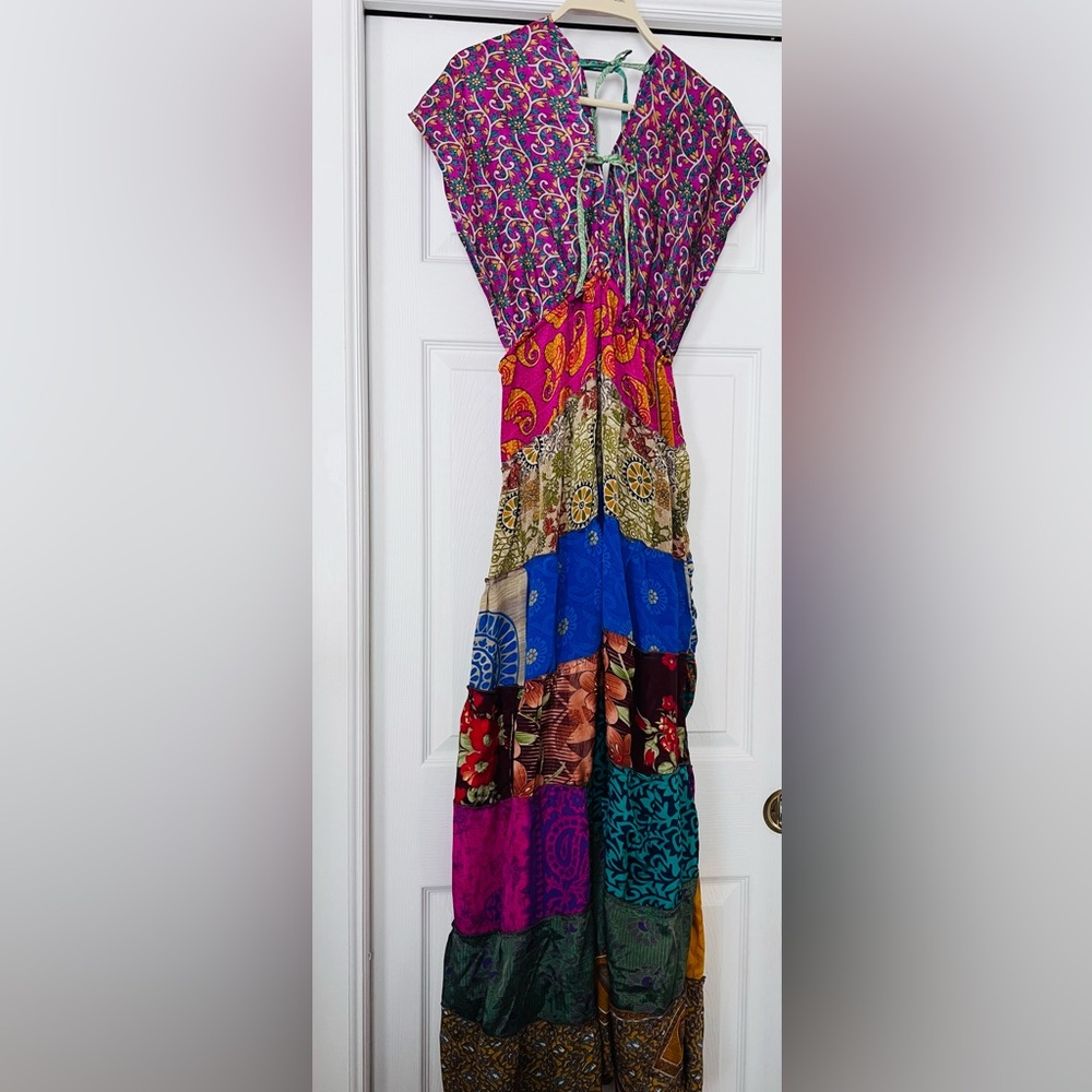 Colorful Patchwork Maxi Dress
